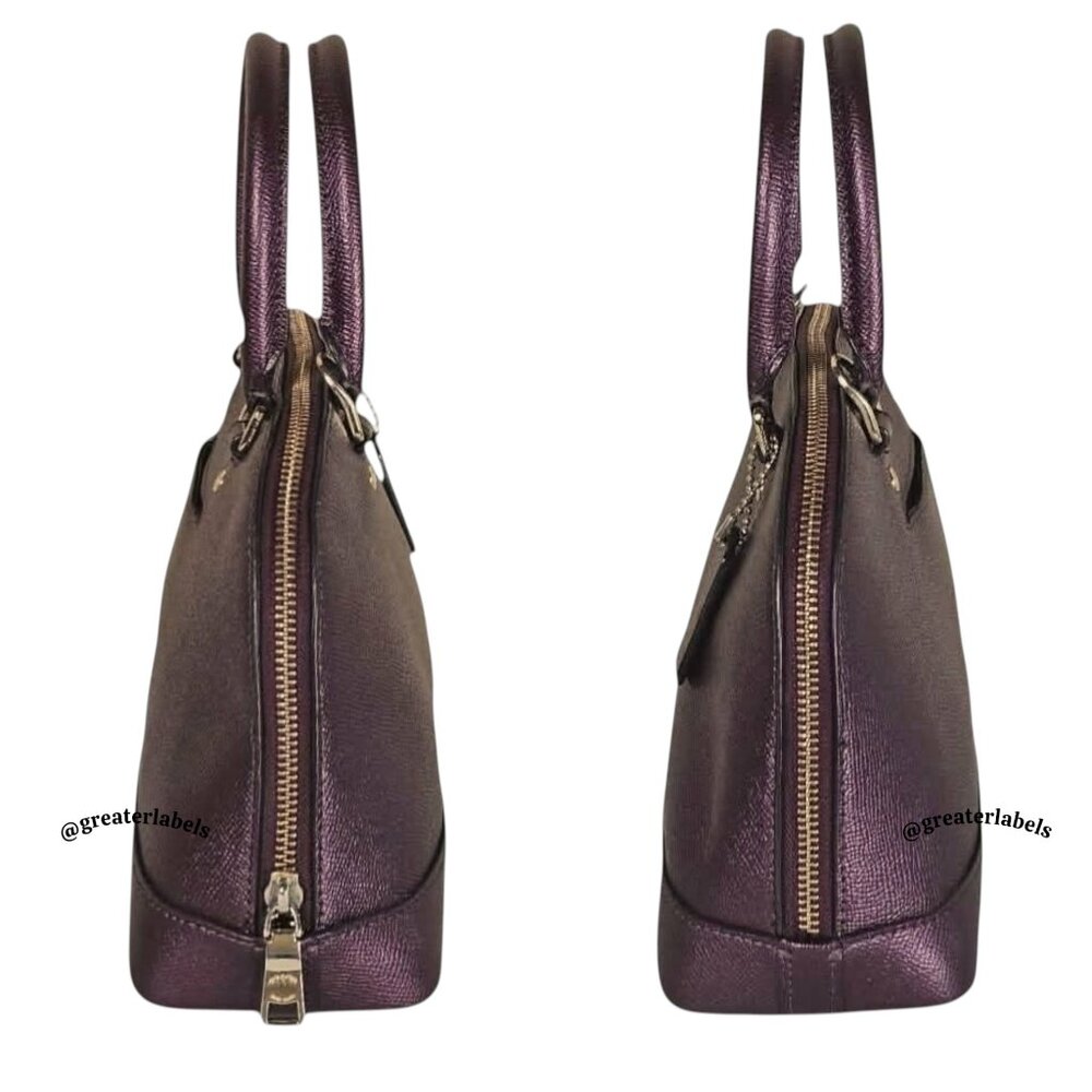 Coach F29170 Mini Sierra Satchel Metallic Purple Leather - Picture 5 of 11
